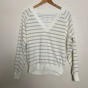 The Great. Striped V Neck Sweater